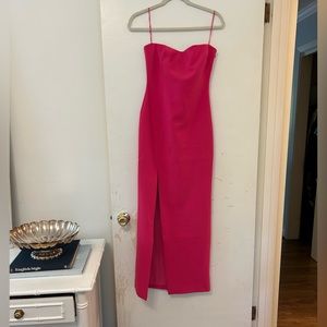 Likely size 2 formal gown hot pink!